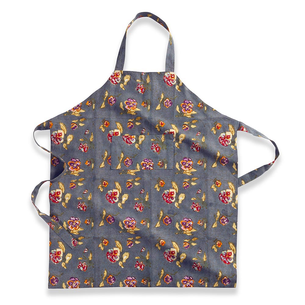  Couleur Nature Pansy Red/Grey Apron - Red/Grey - Bonton