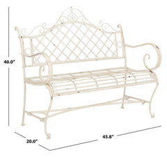 Abner Wrought Iron Outdoor Garden Bench