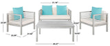 Alda 4 Piece Outdoor Set with Accent Pillows