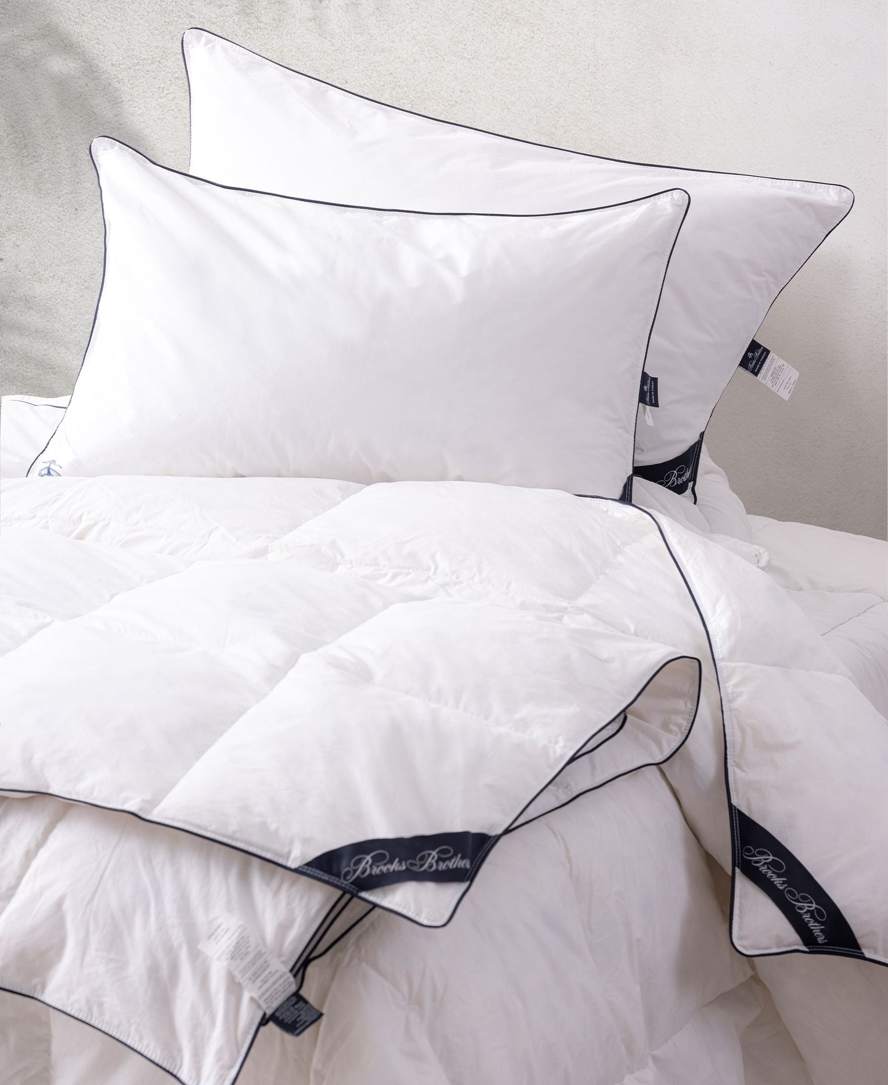  Brooks Brothers Goose Down/Feather Pillow - White - Bonton