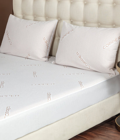 Bibb Home 2 Pack Copper Infused Waterproof Pillow Protectors