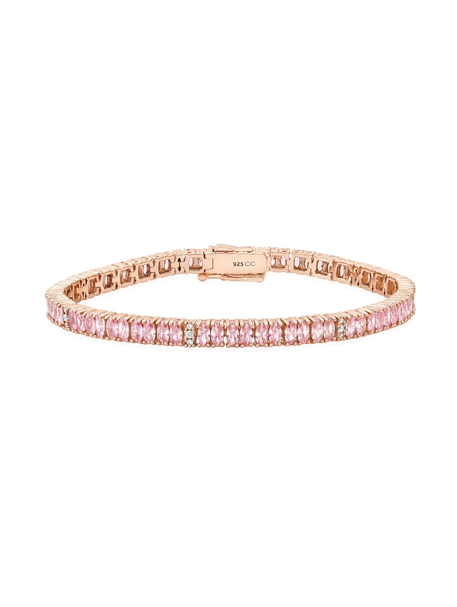  CRISLU Pink Hues Tennis Bracelet - 18kt Rose Gold - Bonton
