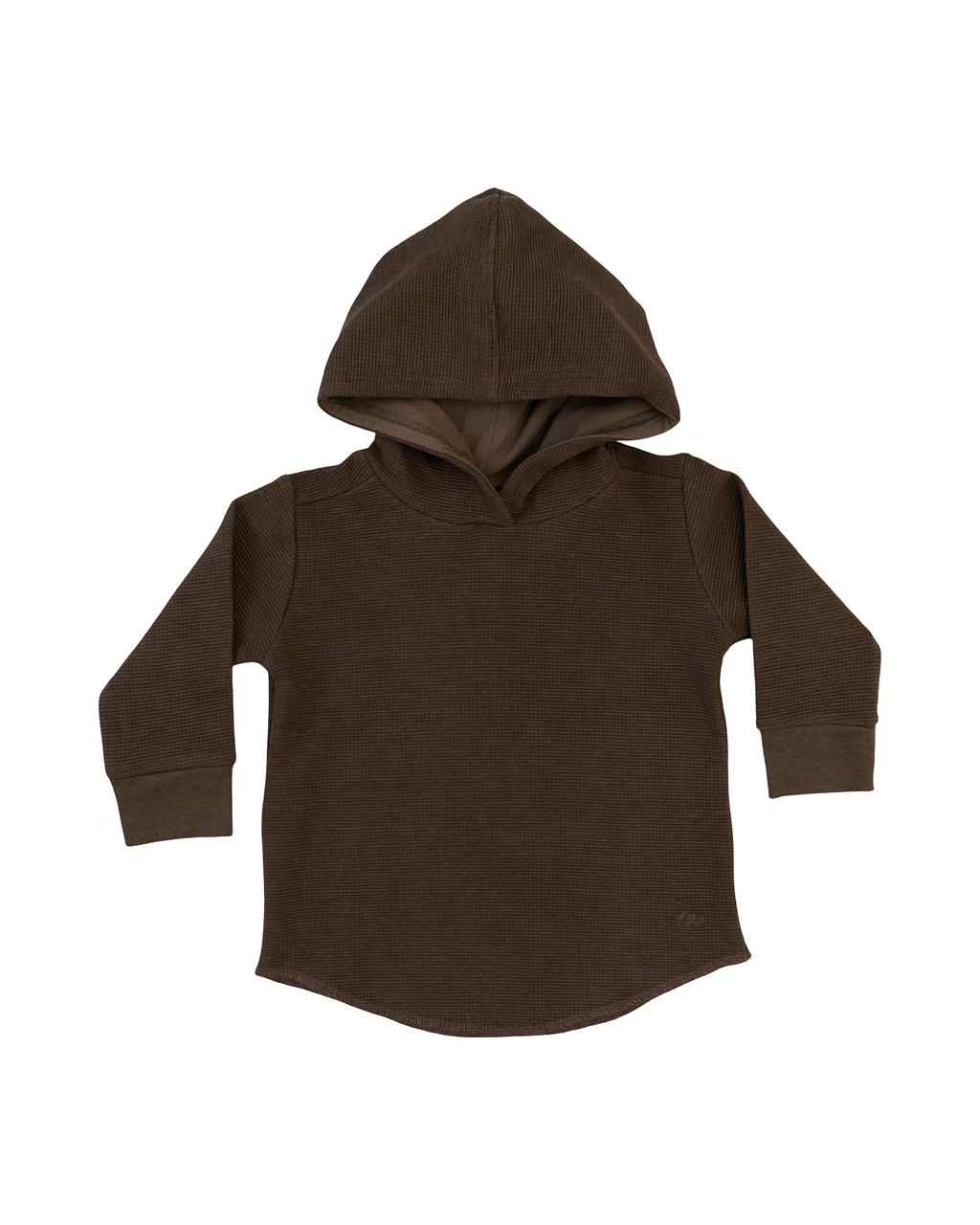  Laree + Co. Cocoa Waffle Knit Hooded Pullover - NB - Bonton