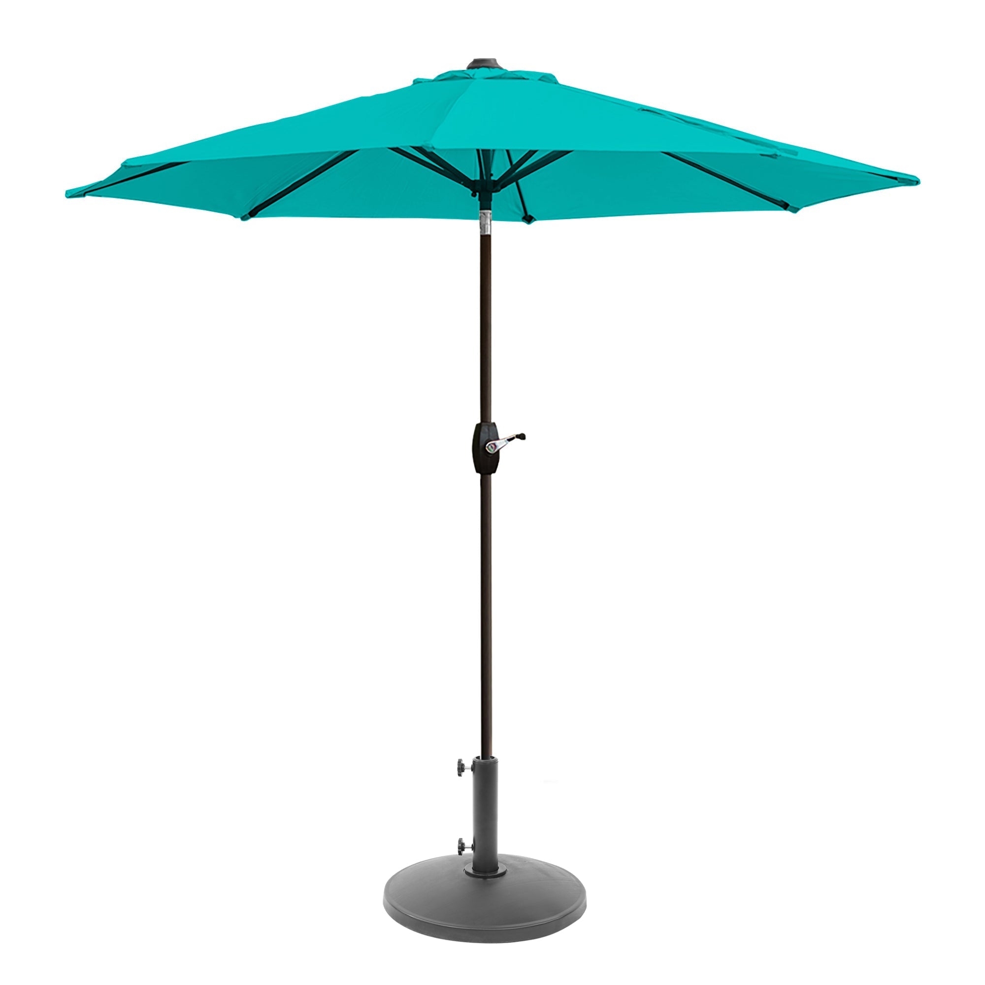  Westin Furniture 9 ft Outdoor Patio Market Table Umbrella with Round Resin Base - Gray/White Stripe - Bonton