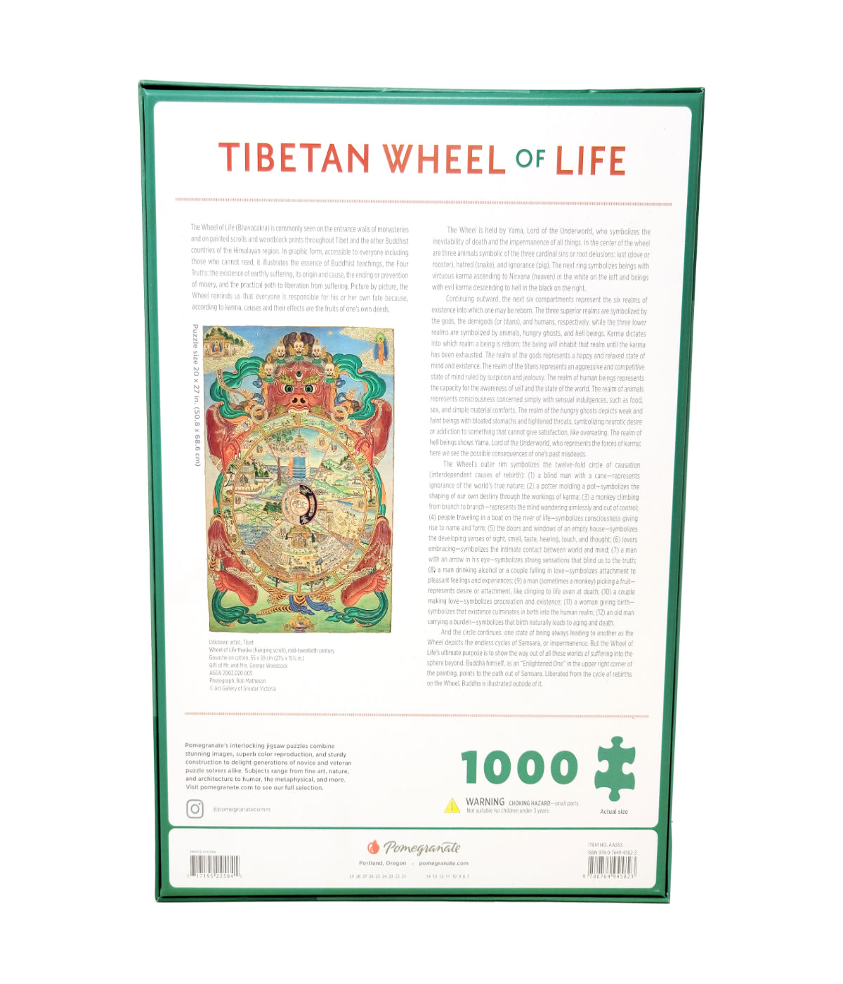  Tibetan Wheel of Life Puzzle: 1000 Pcs Multi - Multi - Bonton