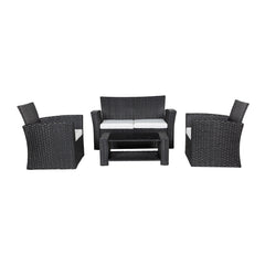 4-Piece Outdoor Patio Conversation Sofa Set with Cushions