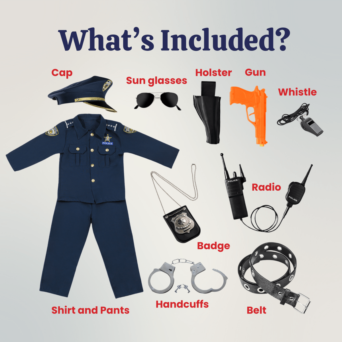  Dress Up America Police Officer Costume Set - Kids by Dress Up America - Large (12-14) - Bonton