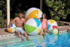 White and Yellow Inflatable 6 Panel Swimming Pool and Beach Ball 46-Inch