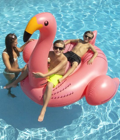 Inflatable Pink Giant Flamingo Swimming Pool Ride-on Float Toy - 78"