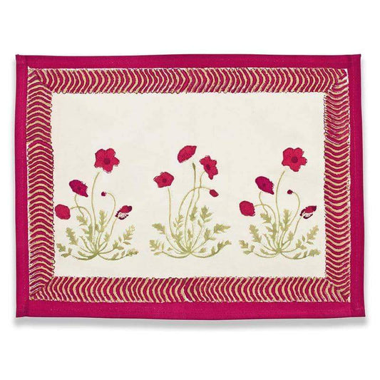 Poppies Red/Green Placemats Set of 6