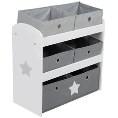 Multi-Bin Toy Organizer/Storage Cabinet W/ 5 Fabric Boxes