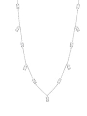 Prism Baguette 16" Necklace Finished in Pure Platinum