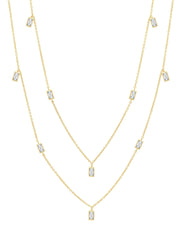 Prism Baguette 36" Necklace Finished in 18kt Yellow Gold