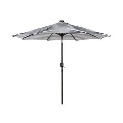 9 ft Outdoor Patio Solar LED Market Umbrella with Black Round Base