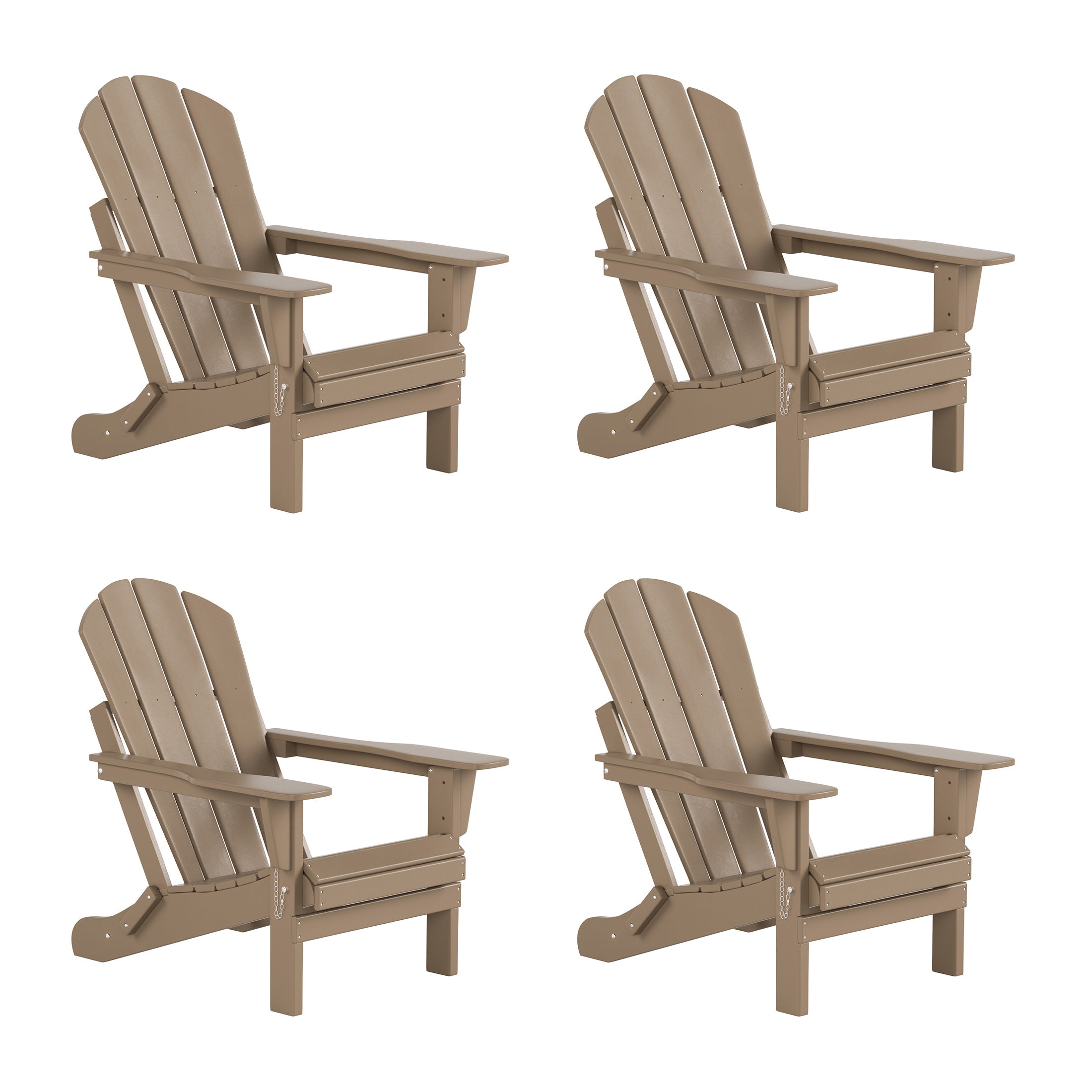  Westin Furniture Outdoor Patio Folding Adirondack Chair, Set of 4 - Dark Green - Bonton