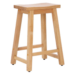 24" Solid Wood Saddle Counter Stool