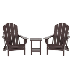 3-Piece Outdoor Patio Adirondack Conversation Seating Set