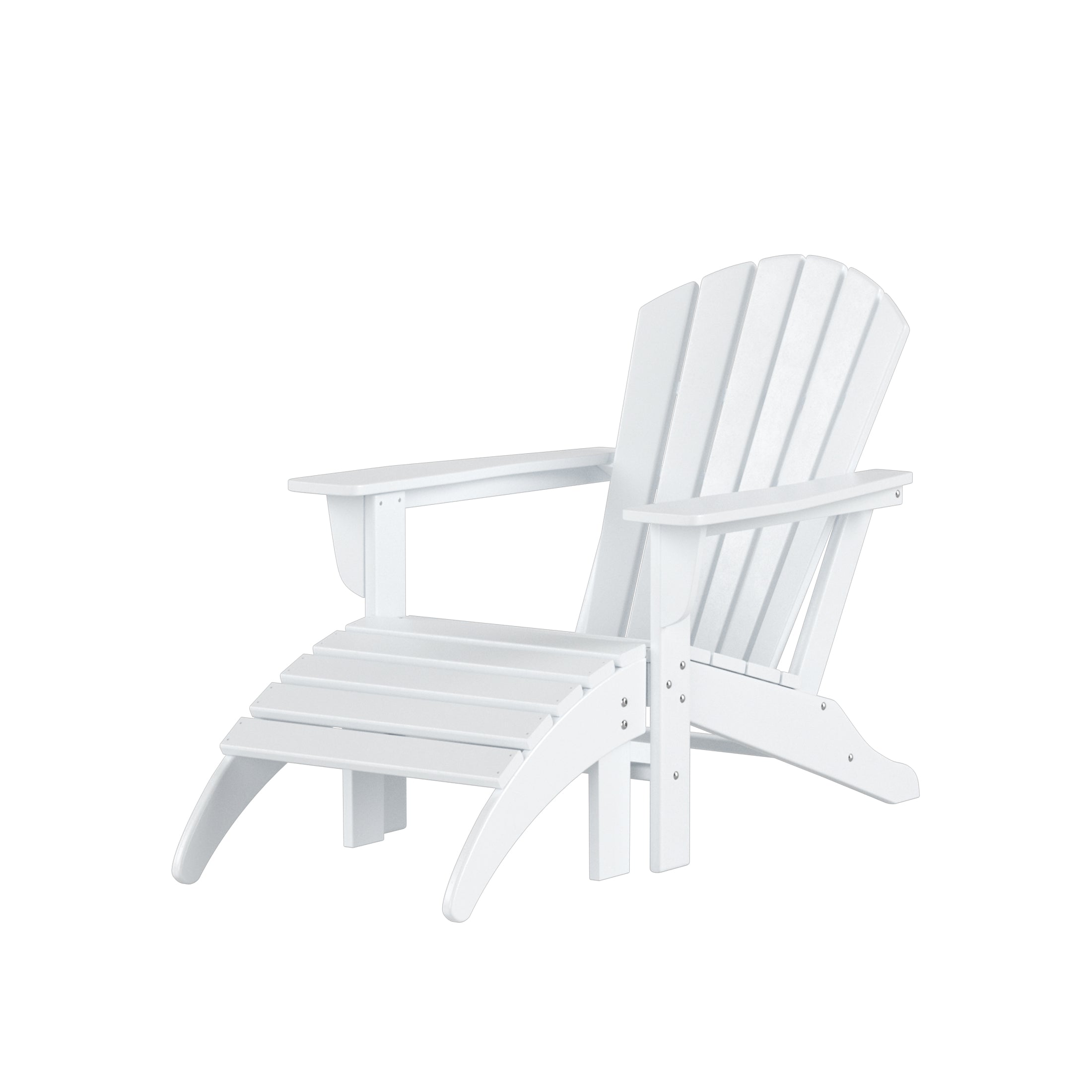  Westin Furniture Altura Outdoor Adirondack Chair with Ottoman 2-Piece Set - White - Bonton