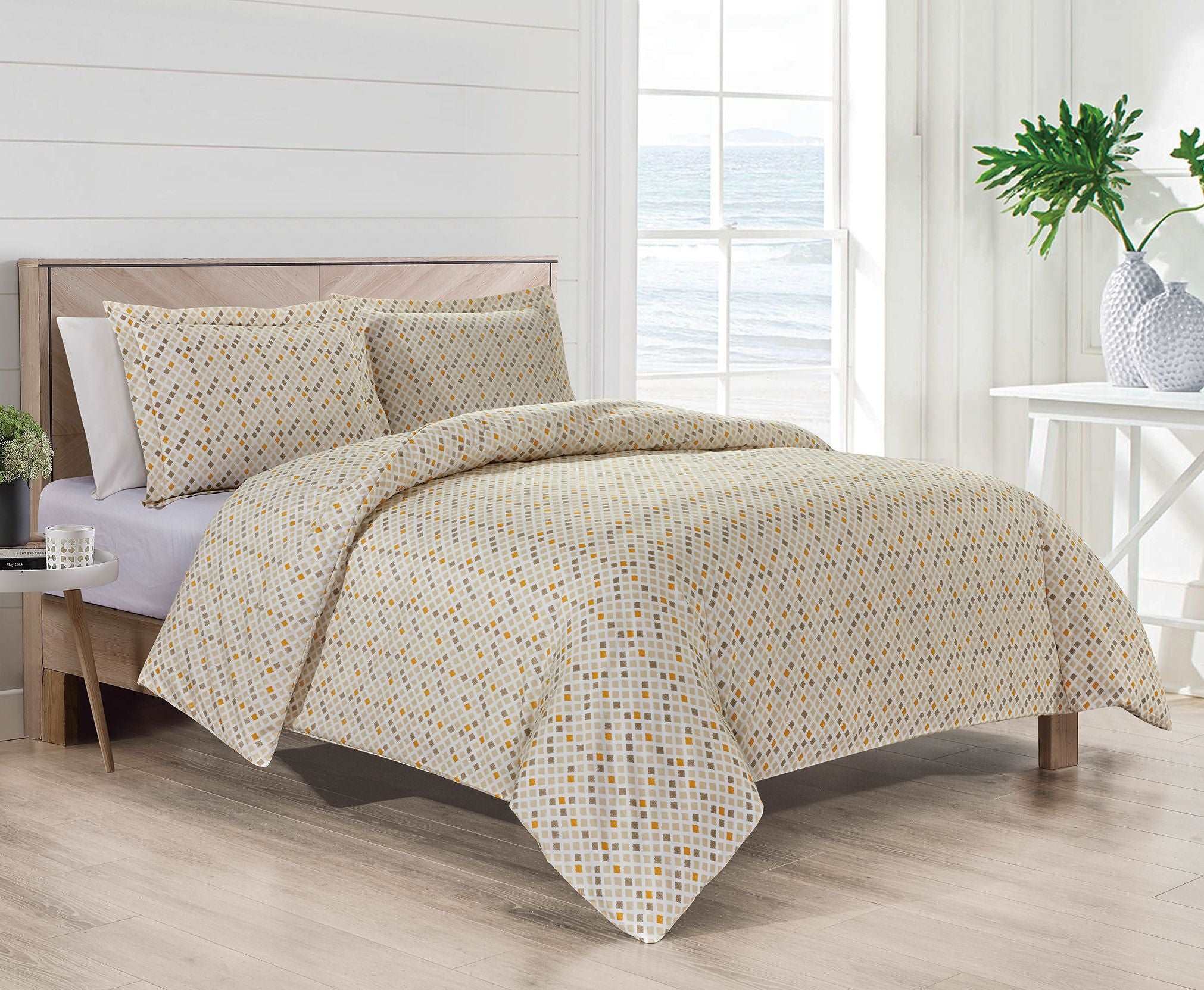  Bibb Home Bibb 1800 Series 3 Pc Duvet Cover Set - Wildflower - Bonton