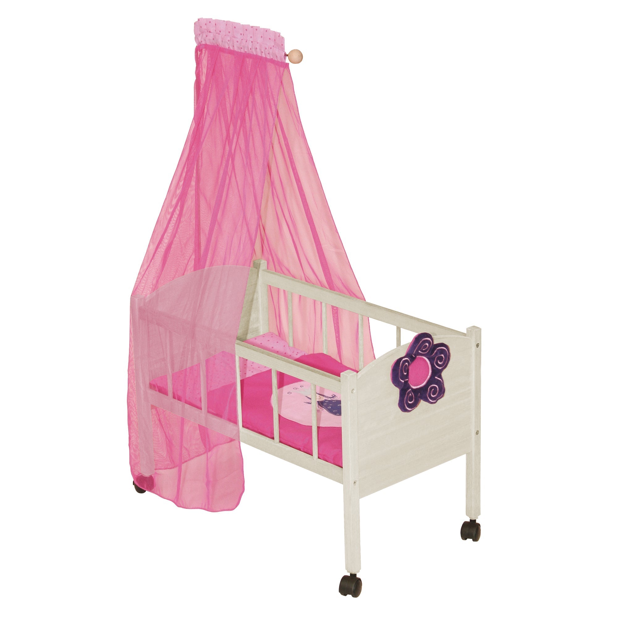  Roba-Kids Baby Doll Canopy Bed Set in Pink, Kids Ages 3+ - Multi - Bonton