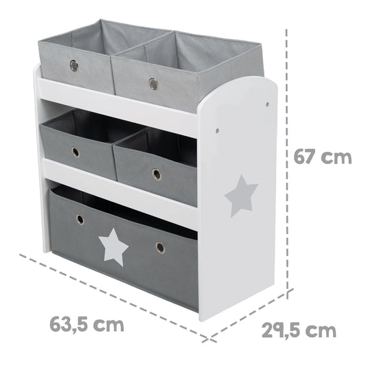 Multi-Bin Toy Organizer/Storage Cabinet W/ 5 Fabric Boxes