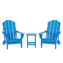 3-Piece Outdoor Patio Adirondack Conversation Seating Set