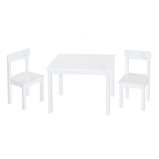 Roba: Children's Table & 2 Chair Set in White Wood