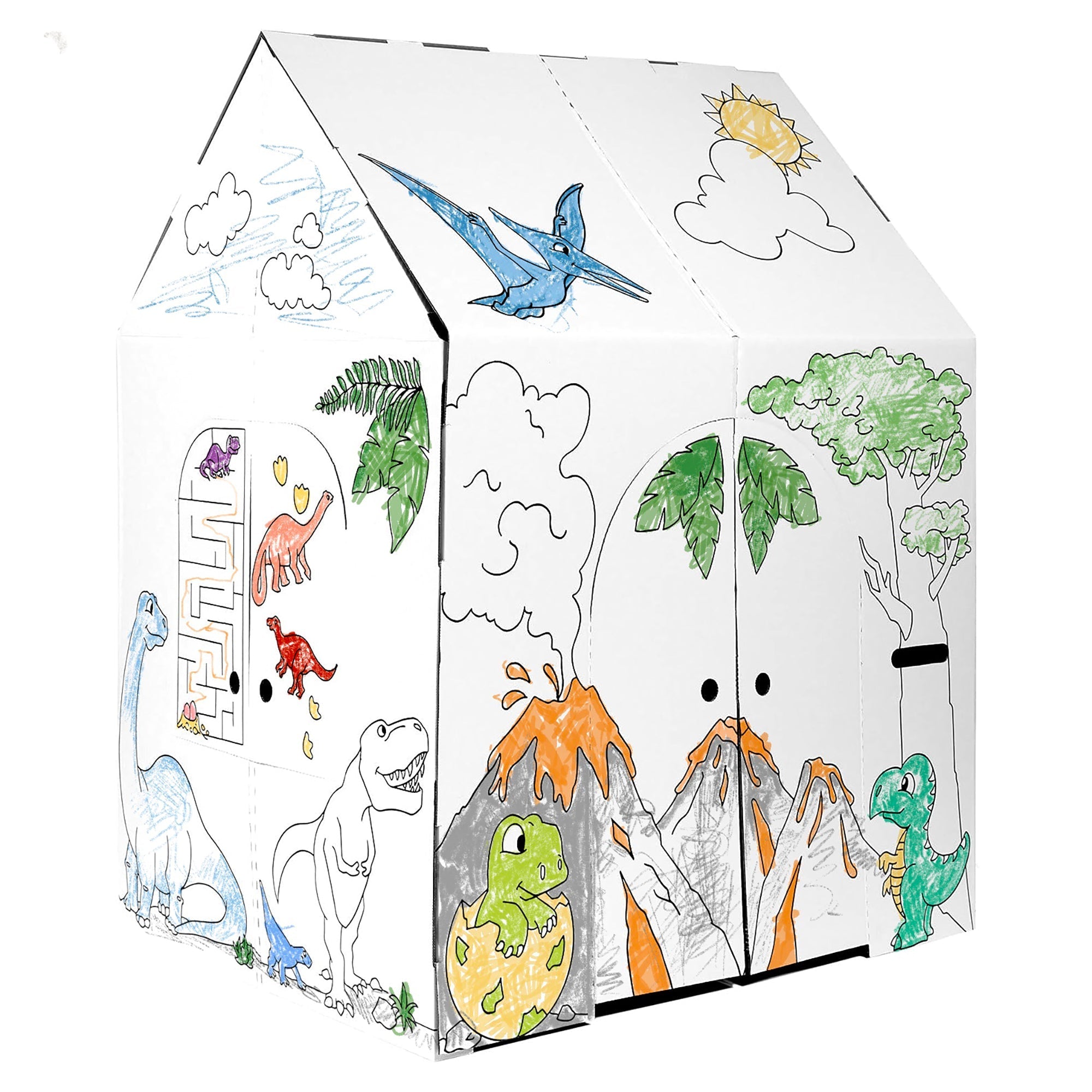 Easy Playhouse Dinosaur House- Decorate & Personalize