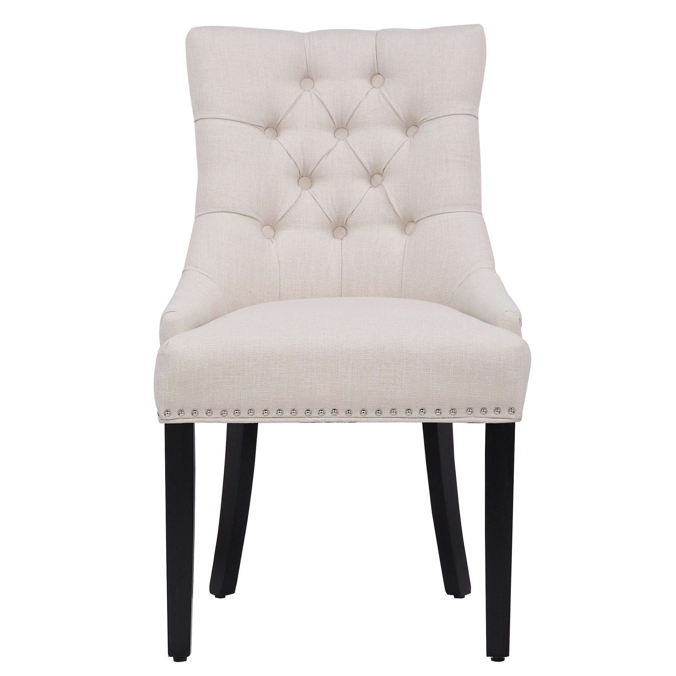  Westin Furniture Upholstered Wingback Button Tufted Dining Chair, Set of 2 - Light Gray - Bonton