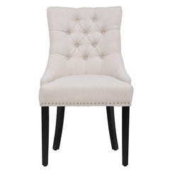 Upholstered Wingback Button Tufted Dining Chair, Set of 2