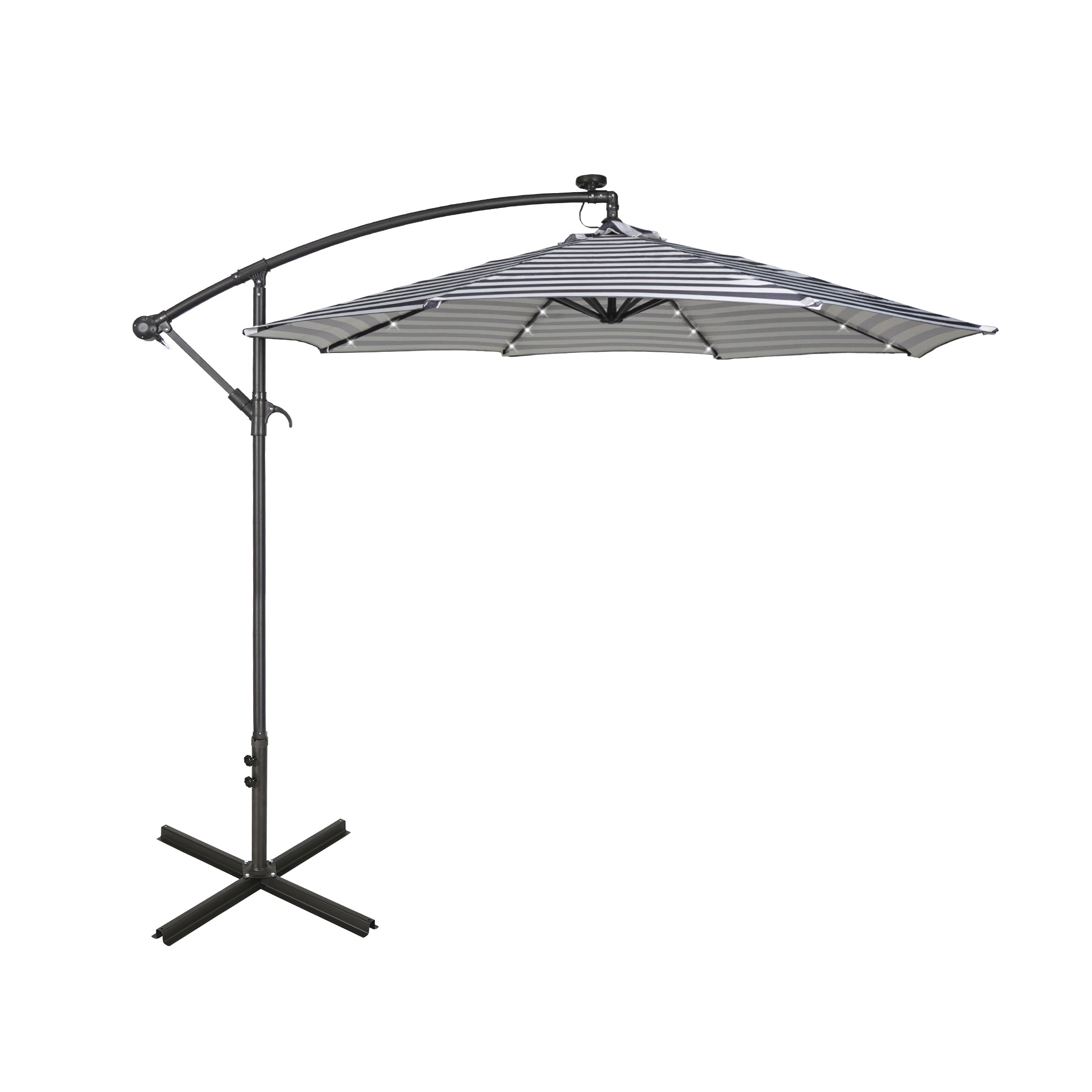  Westin Furniture 10 Ft Outdoor Patio Solar LED Cantilever Umbrella - Lime Green - Bonton