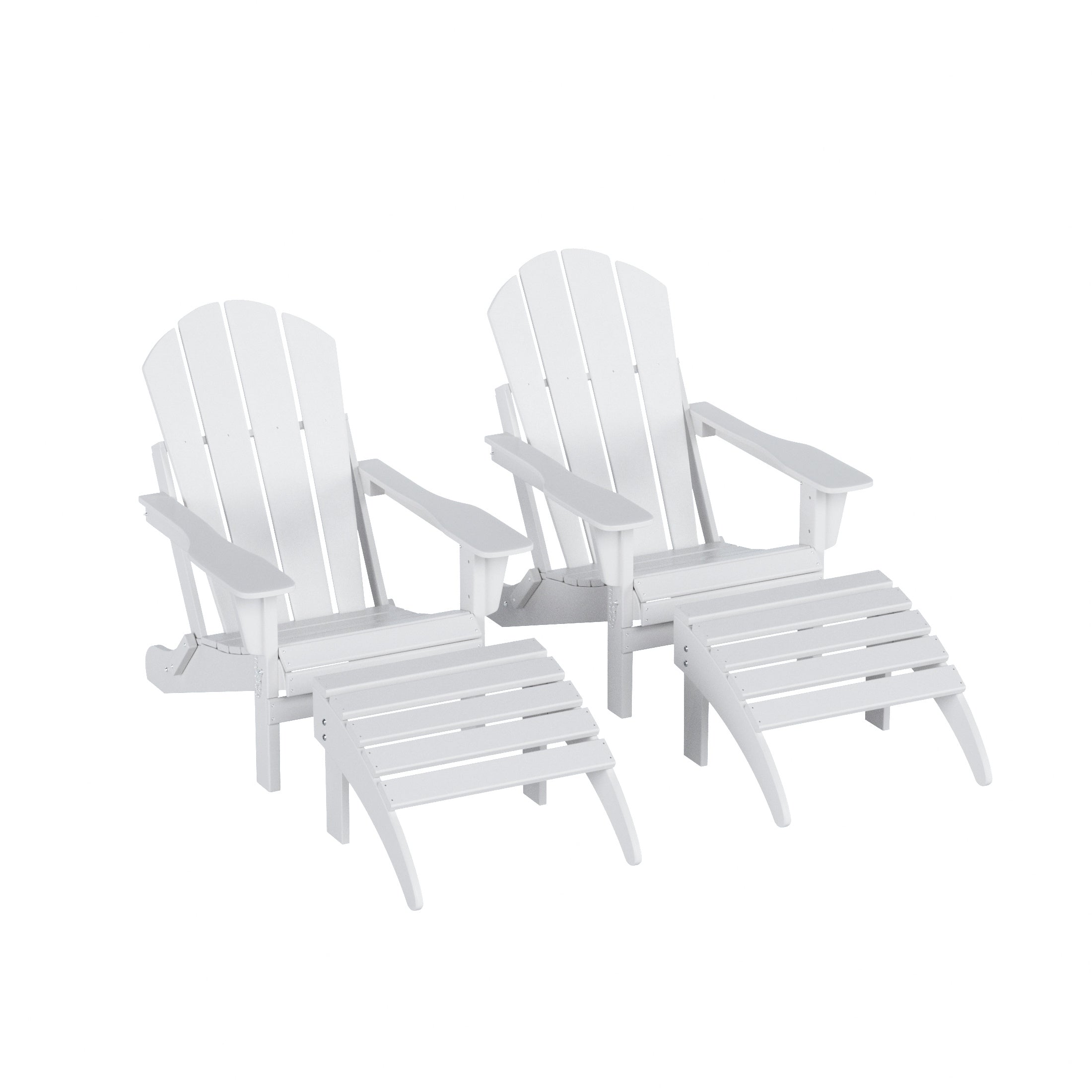  Westin Furniture 4-Piece Adirondack Conversation Chair with Footrest Ottoman Set - Lime - Bonton