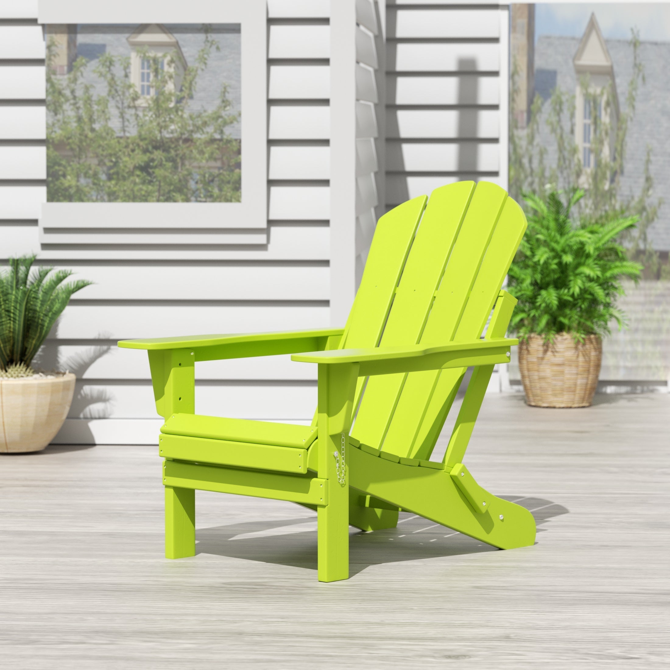  Westin Furniture Outdoor Folding Poly Adirondack Chair - Dark Green - Bonton