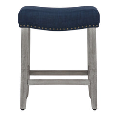 24" Upholstered Saddle Seat Single Counter Stool