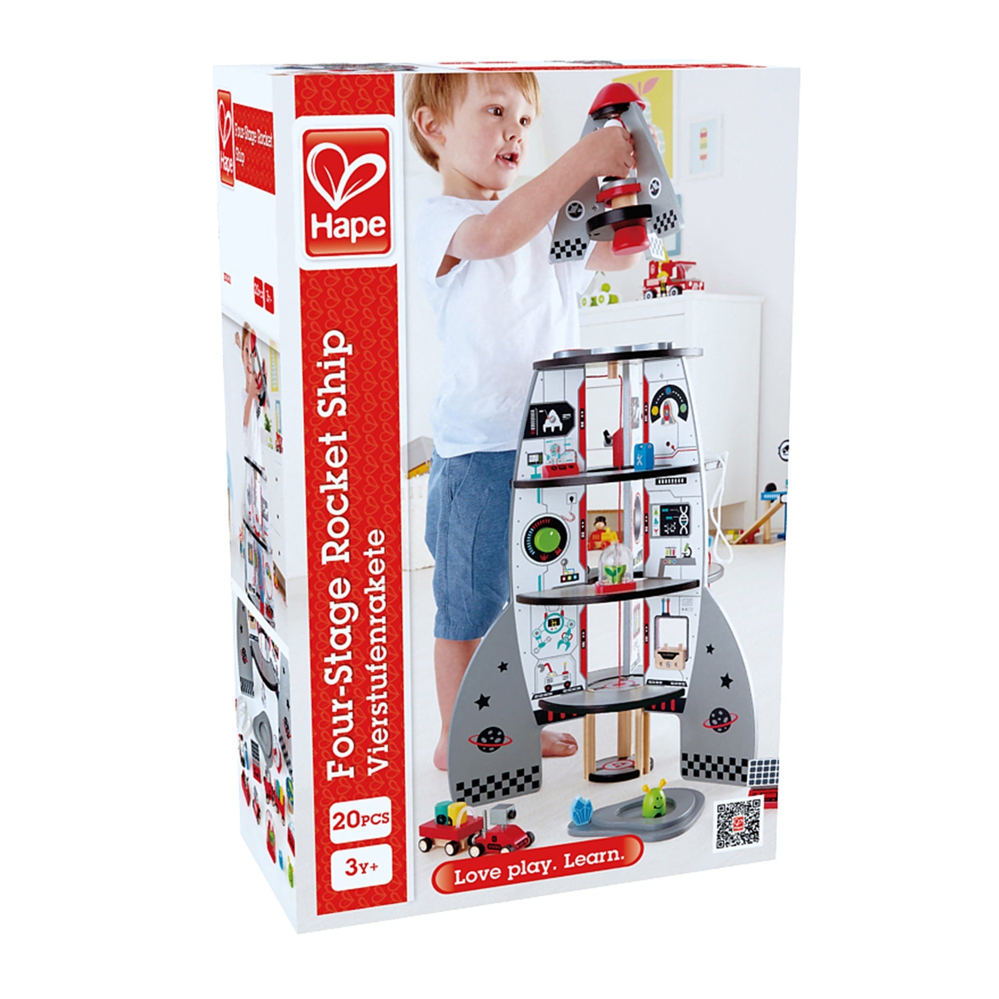  Hape Hape Four-Stage Rocket Ship Playset W/ Accessories - Multi - Bonton