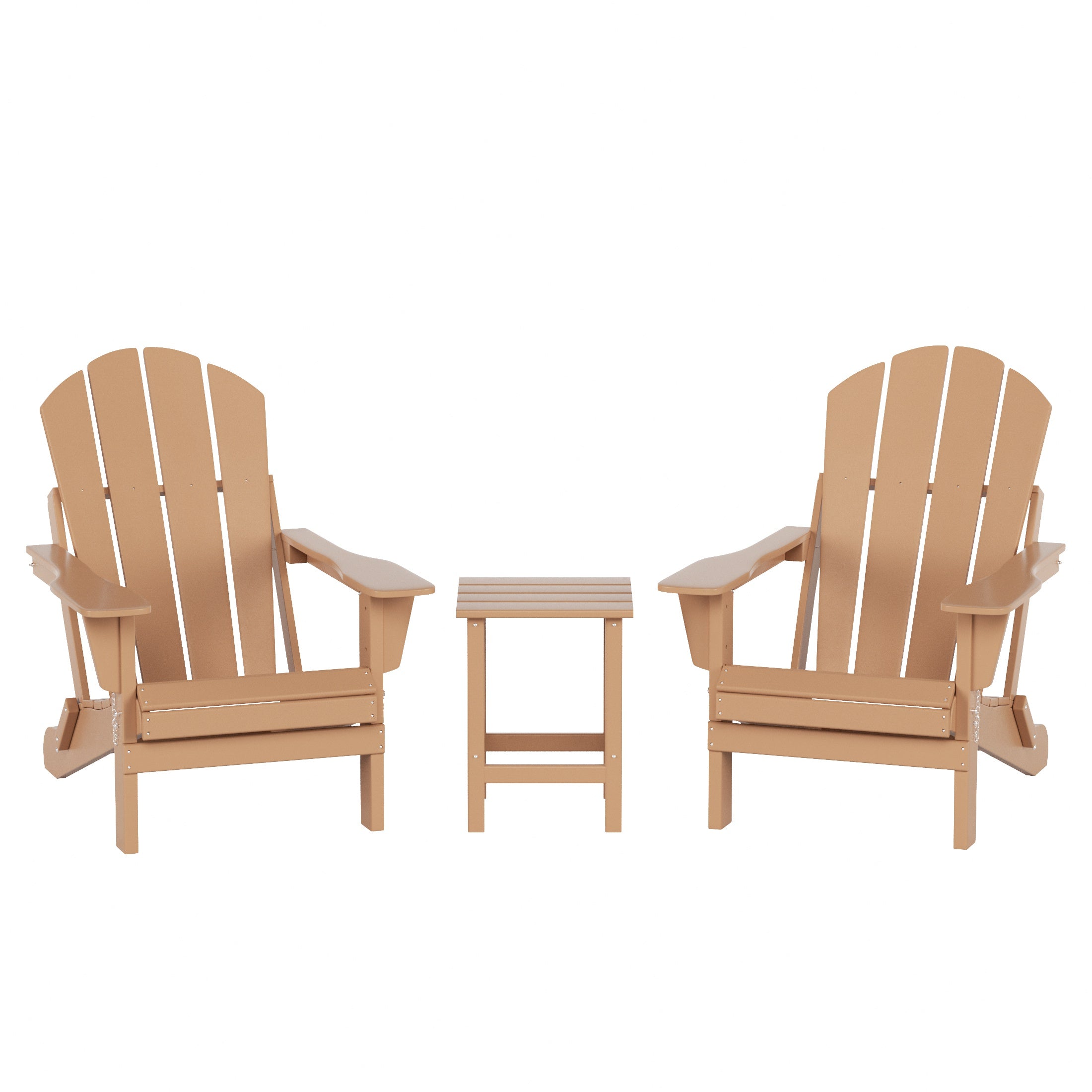  Westin Furniture 3-Piece Outdoor Patio Adirondack Conversation Seating Set - Dark Brown - Bonton