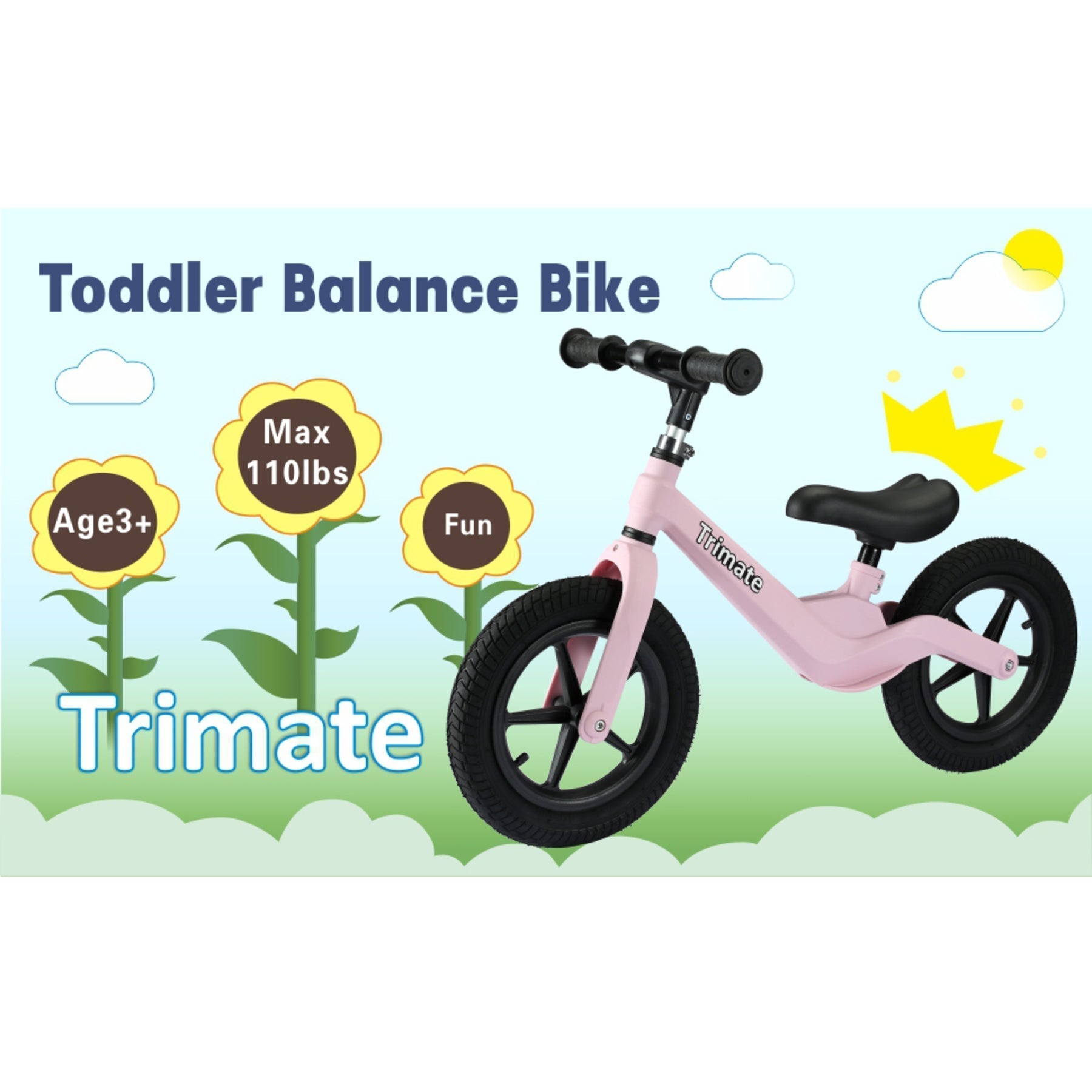 Trimate Toddler Balance Bike in Pink