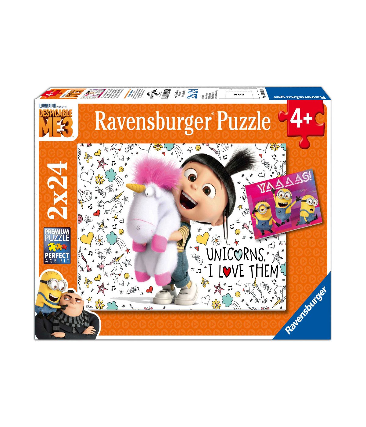  Despicable Me 3 2-in-1 Jigsaw Puzzle Multi-Pack - Agnes and the Minions: 2 x 24 Pcs Multi - Multi - Bonton