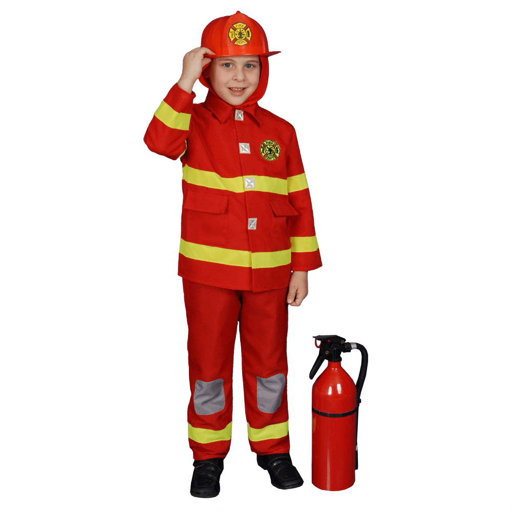  Dress Up America Red Firefighter Costume - Kids by Dress Up America - Large (12-14) - Bonton