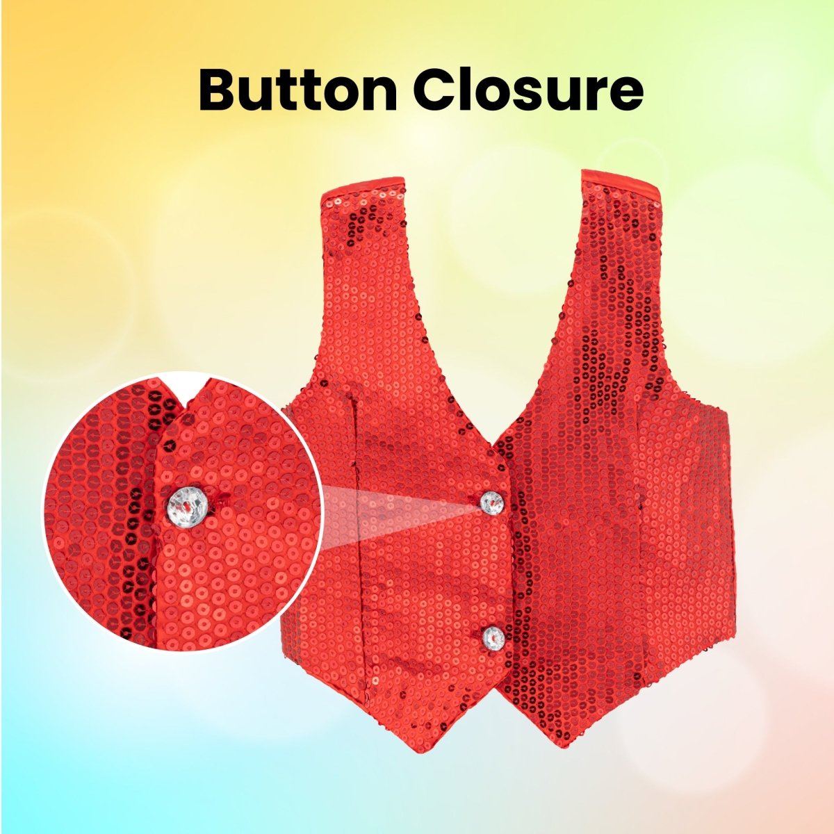 Dress Up America Red Sequin Vest - Kids by Dress Up America - Large (12-14) - Bonton