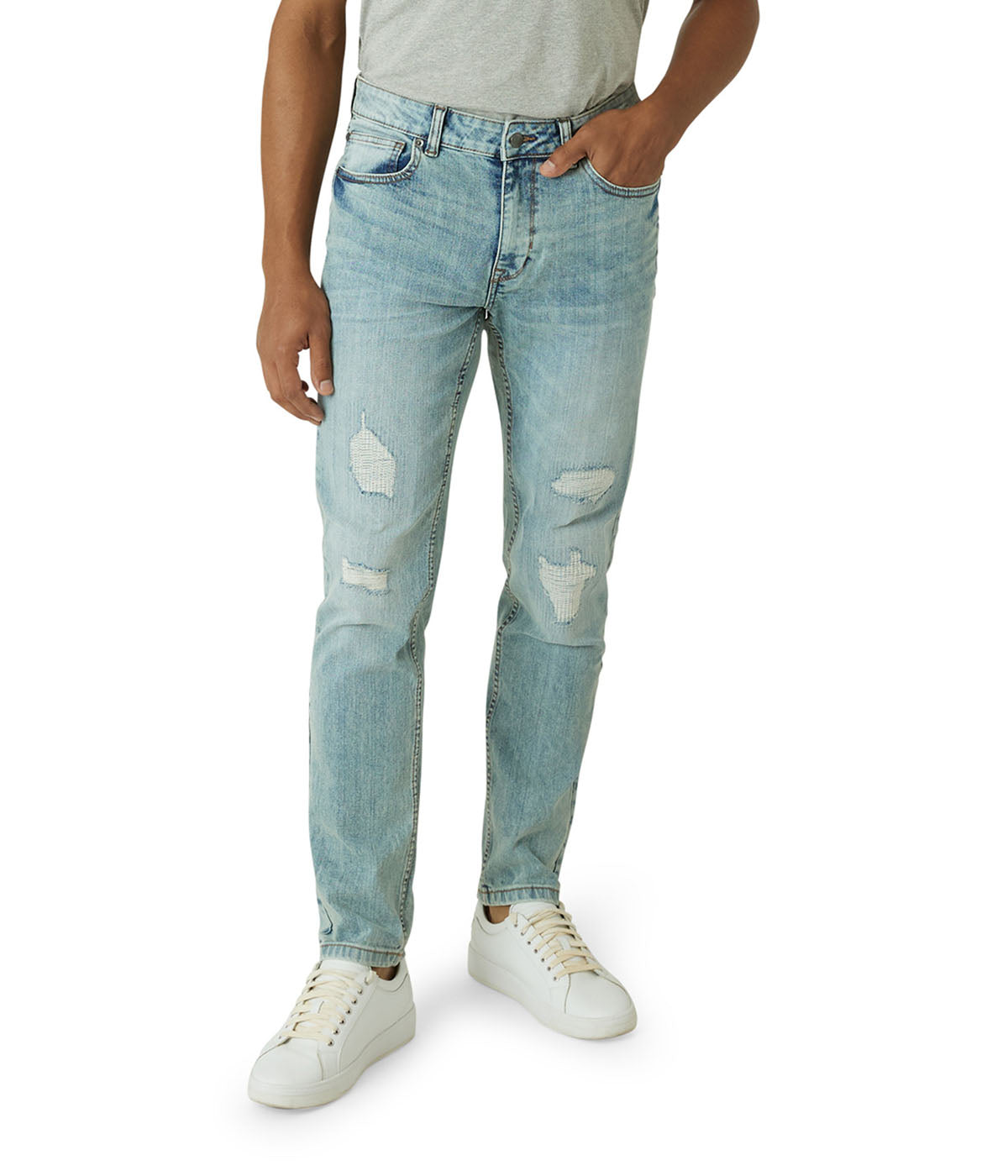  DKNY Mercer Destructed Jean - Steel Gray - Bonton