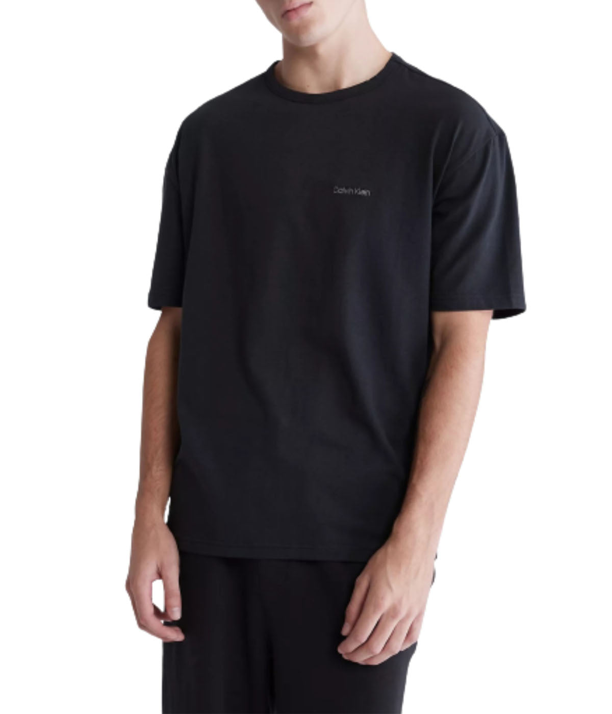  Calvin Klein Modern Cotton Short Sleeve Crew Neck Tee Black - Black - Bonton