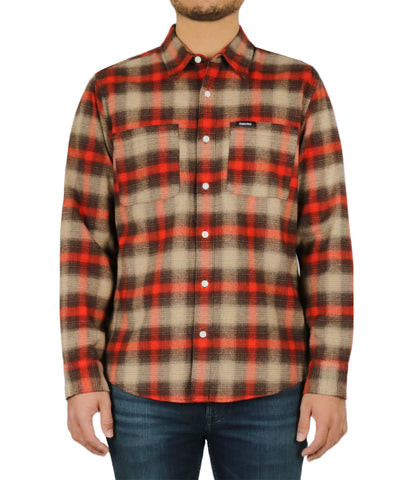 Long Sleeves Linear Ombre Flannel Shirt