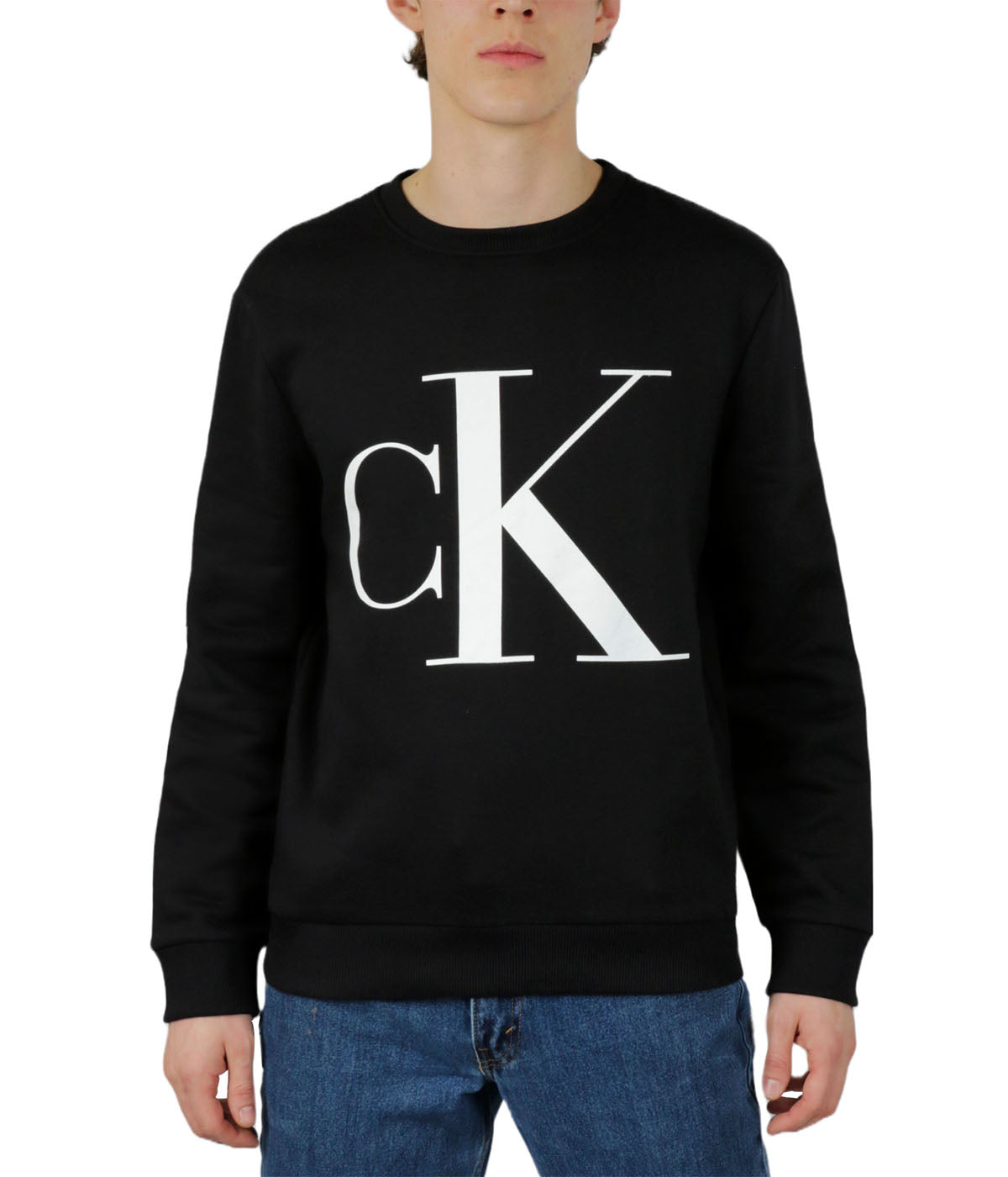  Calvin Klein Long Sleeves Monogram Sweatshirt - Black Beauty - Bonton
