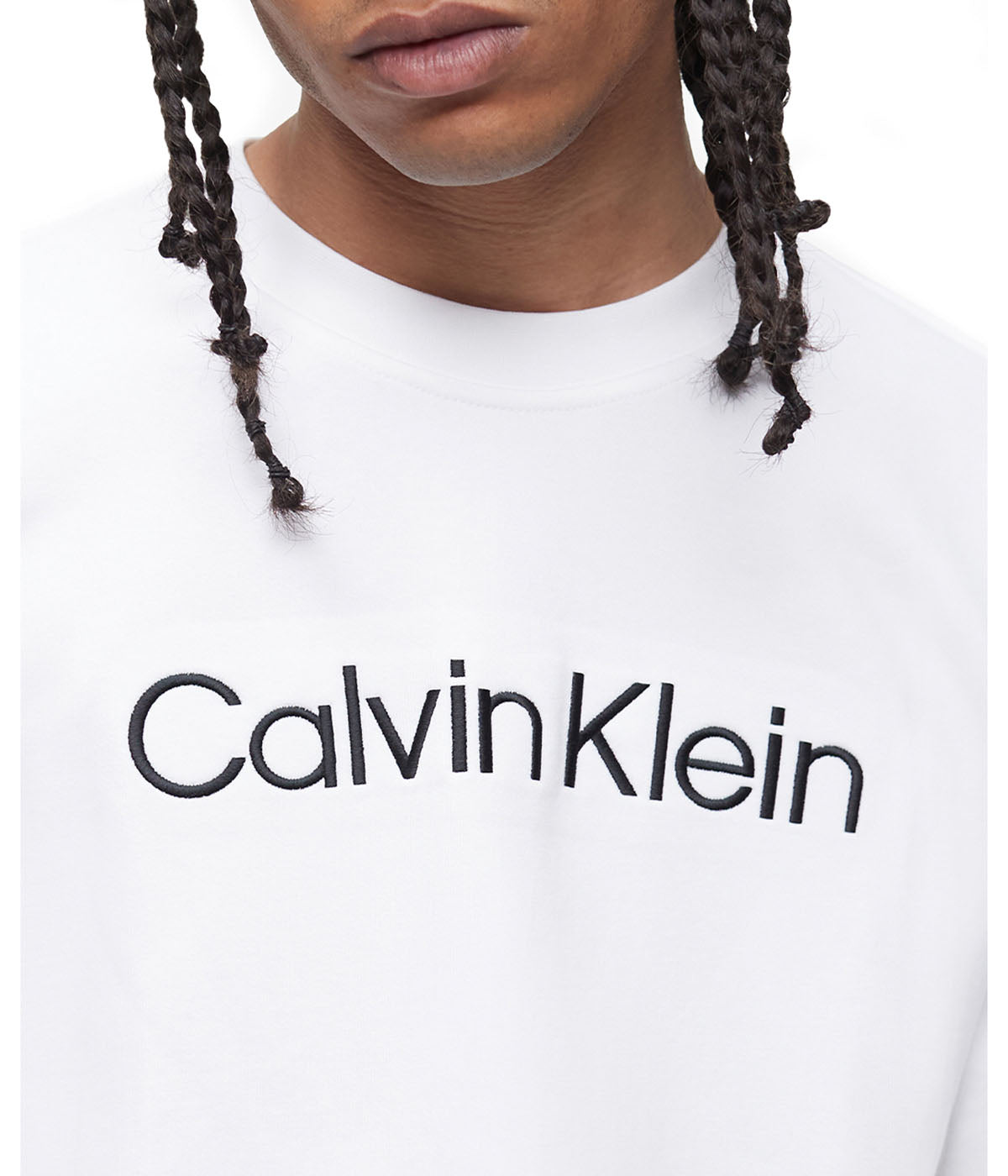  Calvin Klein Long Sleeves Standard Logo Tee - Brilliant White - Bonton