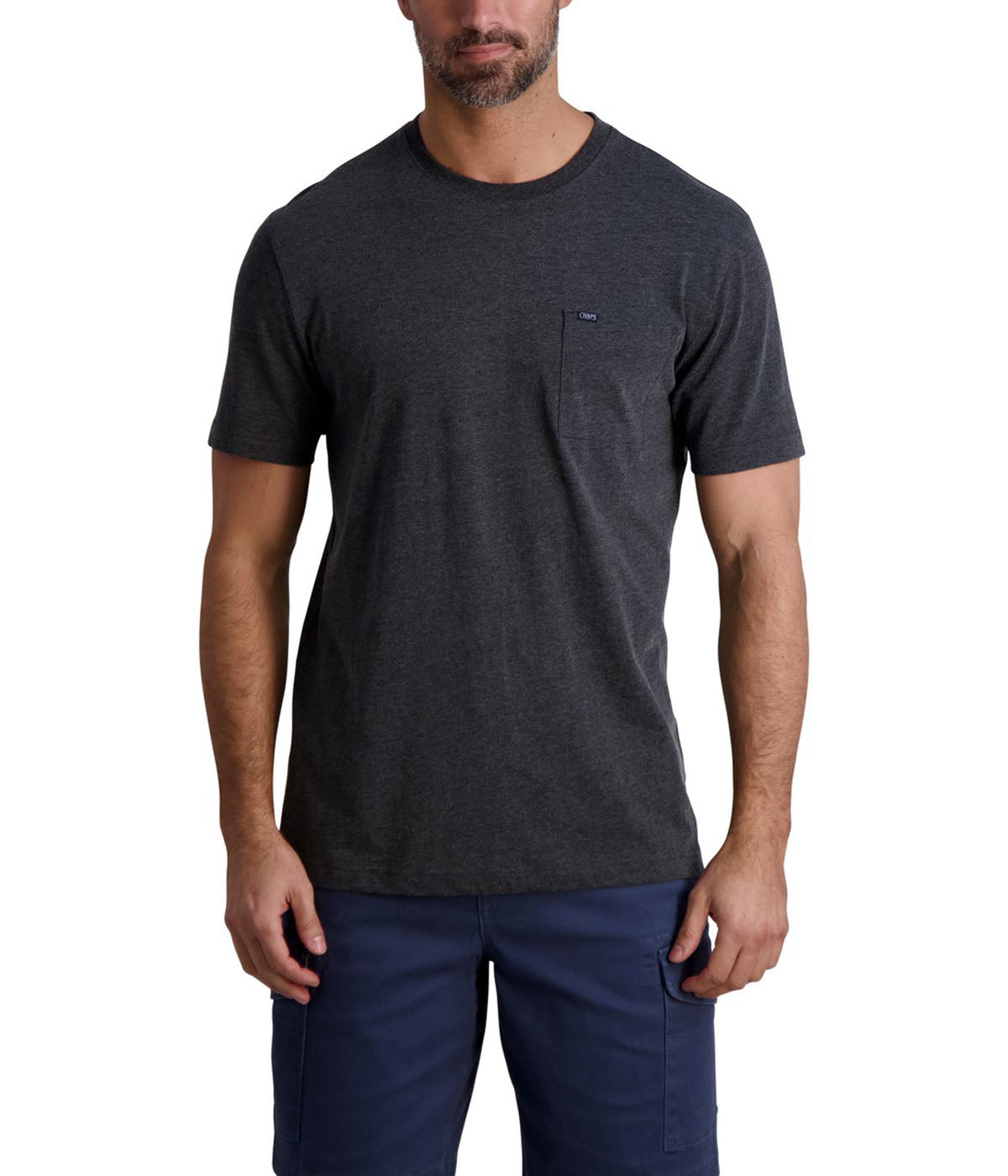  Chaps Chaps Men's Short Sleeve Crewneck Pocket Tee - American Black - Bonton