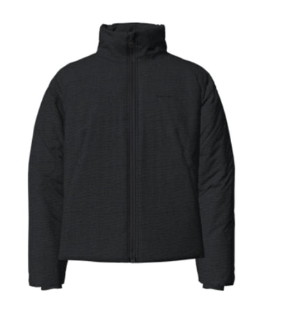 Long Sleeves Front Zipper Mock Neck Puffer Coat