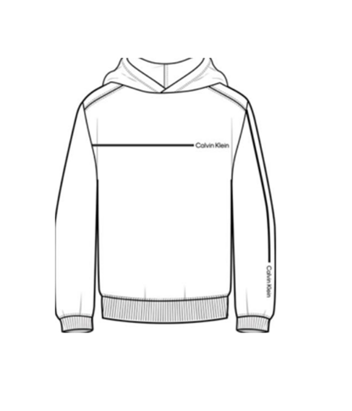  Calvin Klein Iconic Line Graph Hoodie - Brilliant White - Bonton
