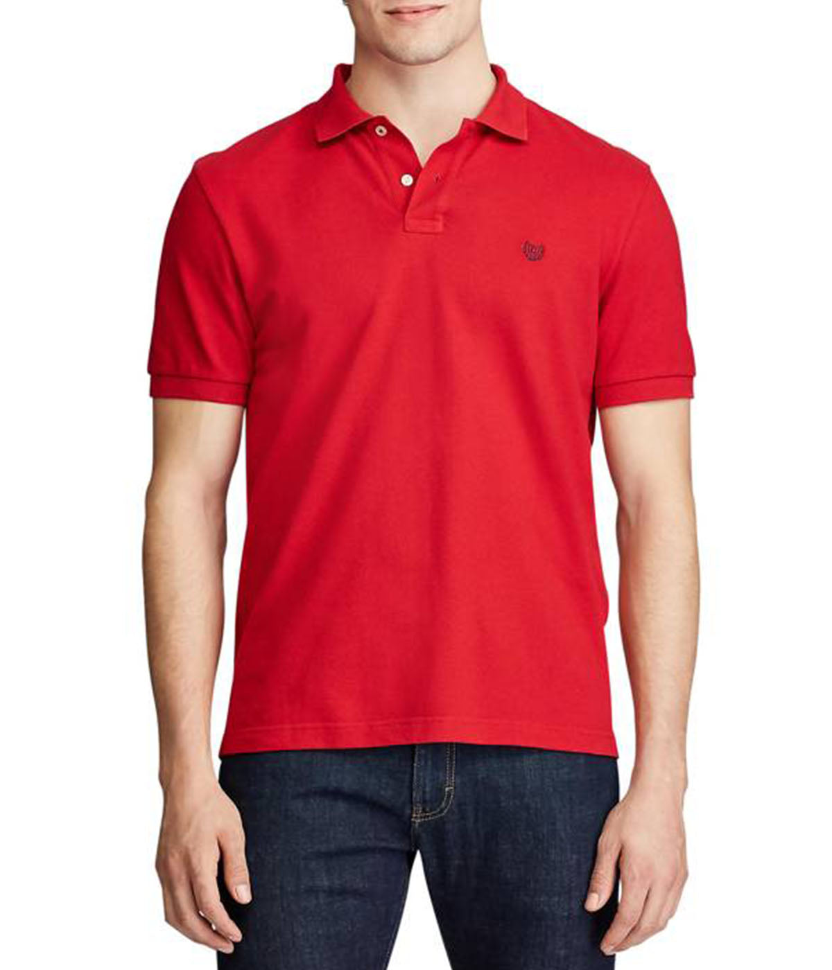  Chaps Chaps Men's Short Sleeve Everyday Solid Pique Polo - Chaps Red - Bonton