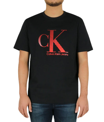 Short Sleeves Textured Monogram Tee